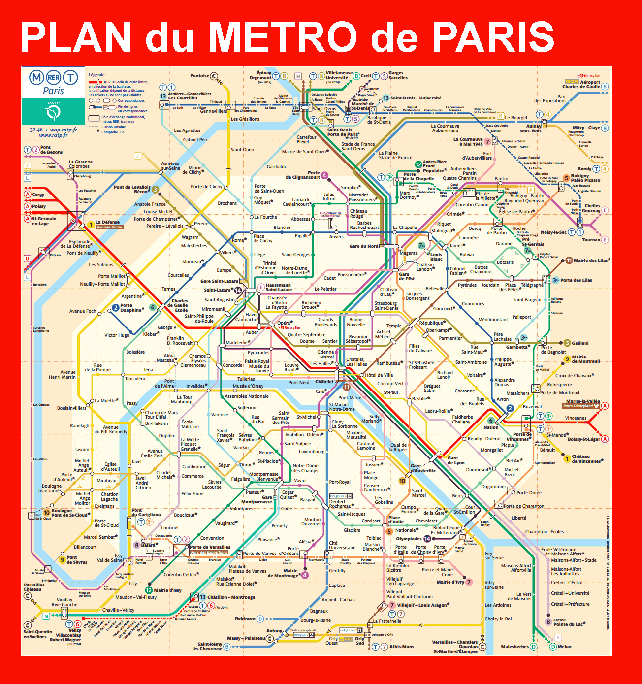 Plan du metro parisien